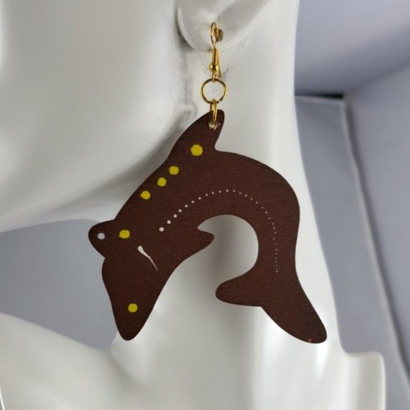 Hand Crafted Jewelry African Kenyan Handmade Balsa Wood Earrings